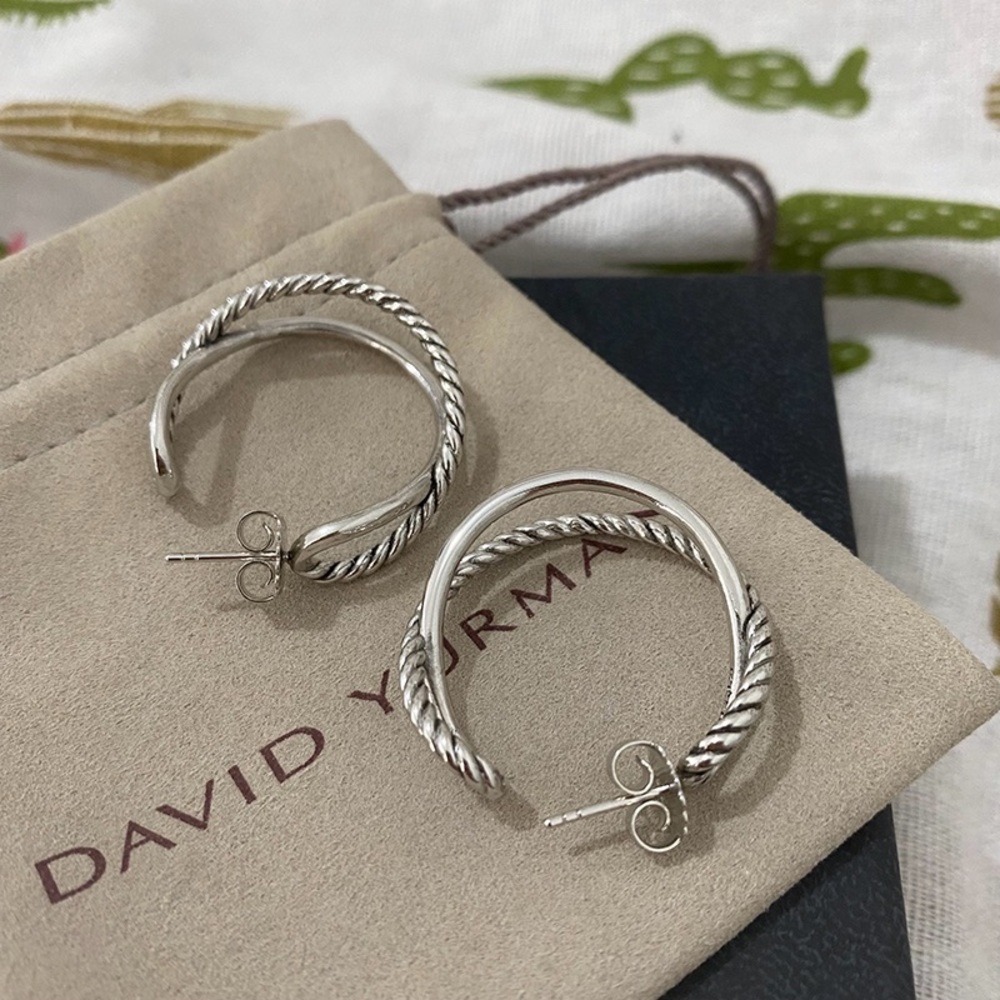 David Yurman Silver Hoop Earrings